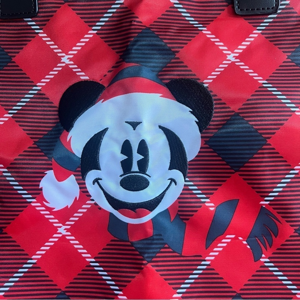 Disney Christmas Mickey Red and Black Plaid Tote - Picture 2 of 5